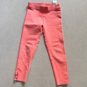 Janie and Jack Coral Kids Leggings with gold buttons size 6